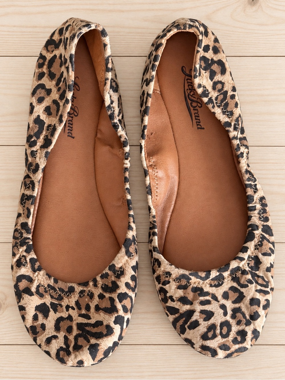 Lucky Brand Leopard Print Ballet Flats Animal Print Shoes Size 7